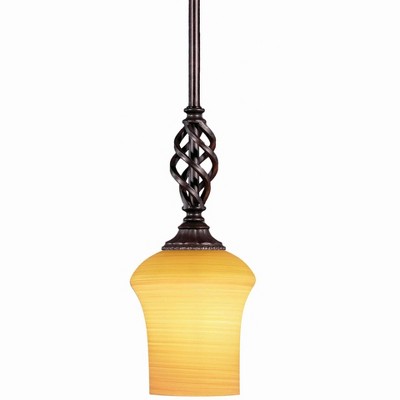 Toltec Lighting Elegante 1 - Light Pendant in  Dark Granite with 5.5" Zilo Cayenne Linen  Shade