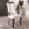LeisureMod Dining Chair Upholstered in Leather/Velvet Cozy Accent Kitchen Chair with Rubberwood Legs Novara Series Set of 2 - 2 of 4
