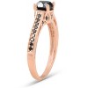 Pompeii3 1 1/4ct Vintage Round Cut Black Diamond Engagement Ring 14K Rose Gold - 2 of 4