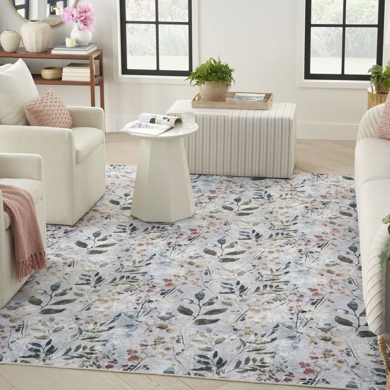 Nourison Washables Contemporary Floral Indoor Non-Skid Area Rug, 2 of 10