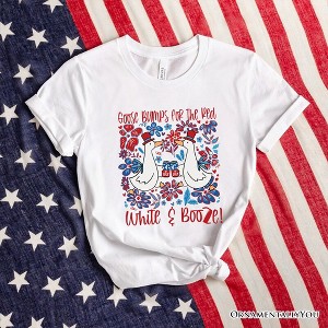 Goose Bumps for the Red, White & Booze T-Shirt, Funny 4th of July Tee| OrnamentallyYou - 1 of 4