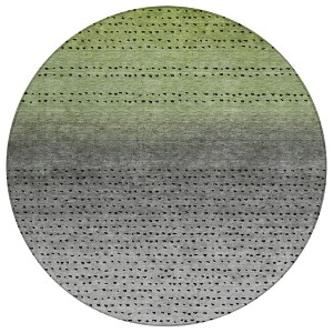 Fern Green And Gray Abstract Washable Indoor Outdoor Area Rug - 1 of 4