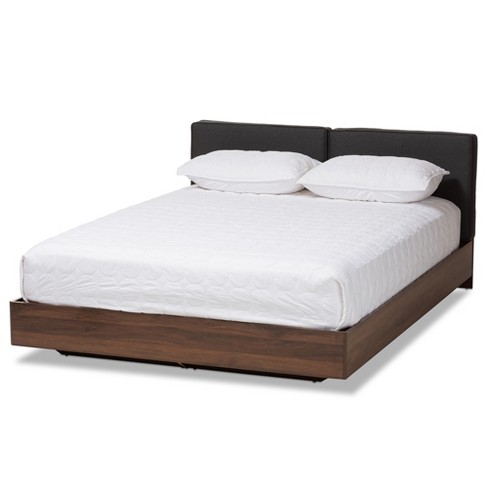 Dark wood deals platform bed