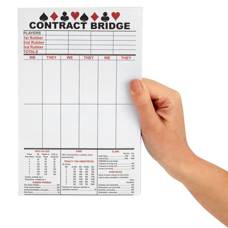 Best Paper Greetings 250 Sheets Contract Bridge Score Pads with Trick Values and Tallies, Game Score Cards (5 Notepads), 5 of 9