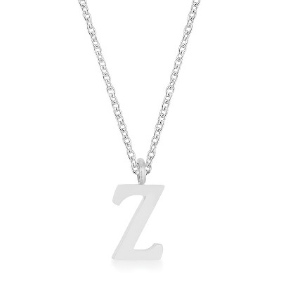 Slickblue Personalized Stainless Steel Initial Necklace, 16" Chain with 2" Extender, Rose Gold/Silver, Choose Letter I-Z