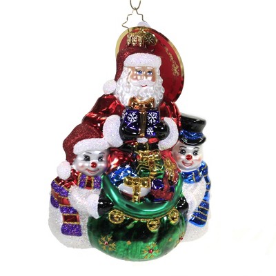 Christopher Radko 6.0" Cool Christmas Couriers Ornament Santa Snowman  -  Tree Ornaments