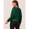 Seta T Women's Elegant Round Neck Chiffon Pleated Long Sleeve Flowy Dressy Business Tops - 4 of 4