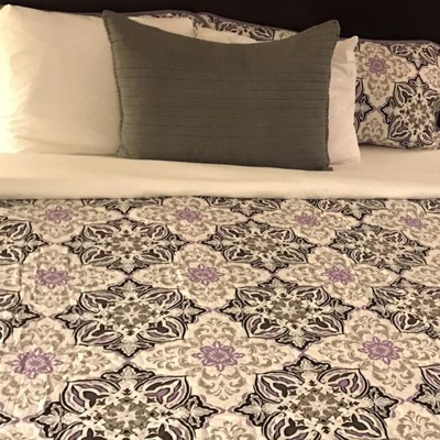 Taupe Greyson Reversible Microfiber Twin Quilt Set