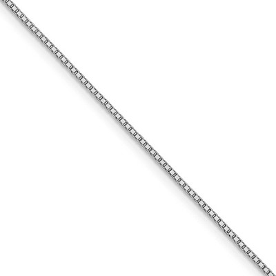 Black Bow Jewelry 1.2mm 14k White Gold Polished Box Chain Necklace