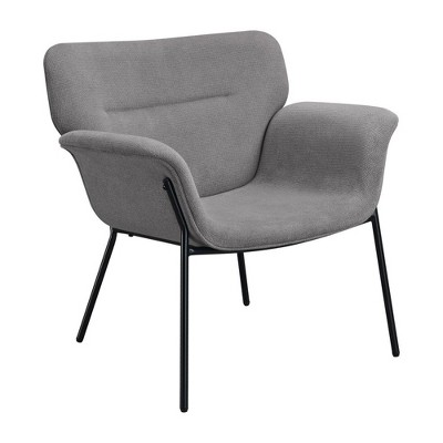 Simple Relax Fabric Upholstered Accent Chair with Metal Legs
