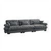 Christopher Knight Home Crane 130" Modern 3 Seater Velvet Sofa with Bolstered Armrests - 2 of 4