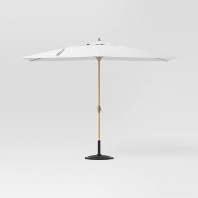 6'x10' Rectangular Outdoor Patio Market Umbrella with Faux Wood Pole - Threshold™
