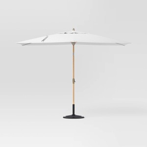 6'x10' Rectangular Outdoor Patio Market Umbrella with Faux Wood Pole - Threshold™ - 1 of 4
