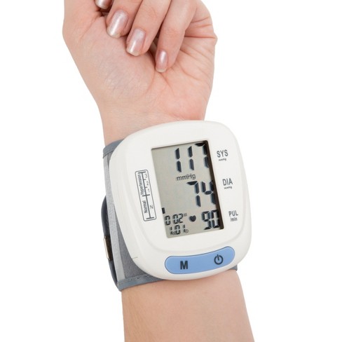 Portable Blood Pressure Monitors for Home Use Adjustable Blood Pressure  Wrist Cuff Automatic Bp Machine Large Screen Display Reading Memory bp