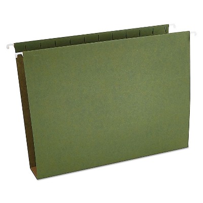 UNIVERSAL Two Inch Box Bottom Pressboard Hanging Folder Letter Standard Green 25/Box 14142