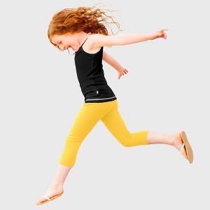 City Threads Girls 100% Cotton Soft Capri Leggings - USA-Made - 1 of 4