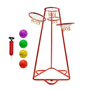 Topteng Early Learning 4-Hoop Basketball Play Set - 1 of 4