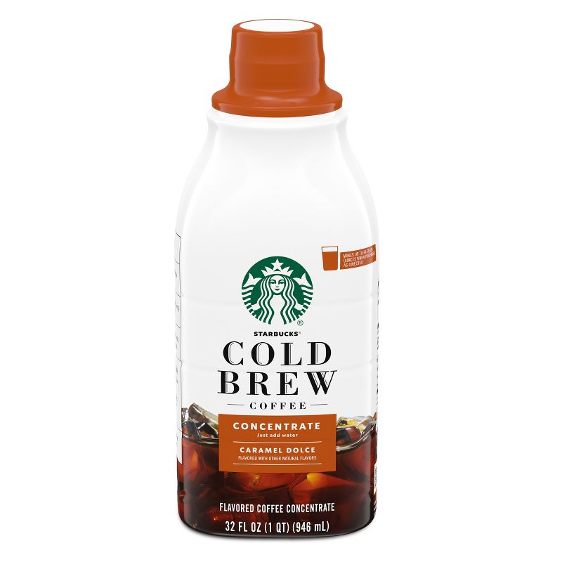 Starbucks Cold Brew Coffee &#8212; Caramel Dolce Flavored &#8212; Multi-Serve Concentrate &#8212; 1 bottle (32 fl oz.), 1 of 9