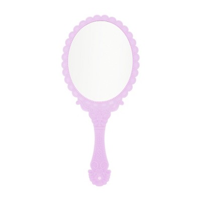 Unique Bargains Flower Pattern Handheld Mirror 1 Pc