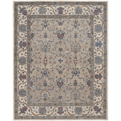 Rylan Transitional Oriental Taupe/Ivory/Blue Area Rug