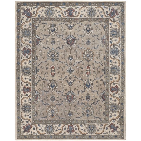 Rylan Transitional Oriental Taupe/Ivory/Blue Area Rug - image 1 of 4