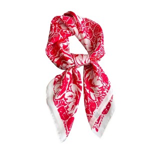 Anna-Kaci Floral Print Satin Square Scarf Lightweight Soft Neck Hair Accessory 27.5×27.5 Inches - 1 of 4