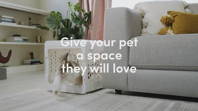 Gray Collapsible Modern Dog and Cat Crate