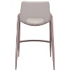 Zuo Modern Desi Counter Stool, Set Of 2, 35.6 Inch High Beige Faux Leather Seat With Walnut Finish Steel Frame - 4 of 4
