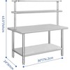 WhizMax Stainless Steel Work Table with Overshelves,Heavy Duty Commercial Food Prep Worktable - 2 of 4