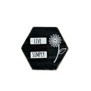 VIP Wood 4.25 in. Black Live Simply Sign - 1 of 4
