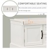 Lyngins Retro Storage Bench with Velvet Cushion, 42.5"L Entryway Bench, Storage Ottoman with Enclosed Doors & Drawers, Solid Wood Frame Ottoman Bench - 3 of 4