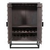 The Urban Port 52" Iron Stand Wine Bar Cabinet with Built-In Stemware Rack and Bottle Holder Gray/Black - 2 of 4