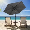 Costway 7.5 ft Solar Powered Patio Umbrella with LED Lights Push Button Tilt Crank Handle Beige/Gray/Navy/Black/Brown/Red - 4 of 4