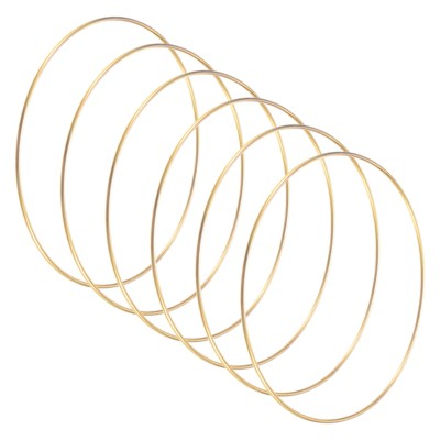 Unique Bargains Metal Electroplated Durable Multipurpose Craft Hoop 6 Pcs