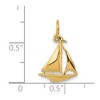 Black Bow Jewelry 14k Yellow Gold 3D Sailboat Charm - 4 of 4