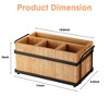 Multifunctional 4-in-1 Bamboo Utensil Caddy with Removable Divider - Portable Holder for Kitchen, BBQ, Picnic, Office & Bathroom Organization - 2 of 4
