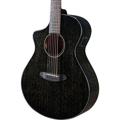 Breedlove Rainforest All Mahogany Left-Handed Concert Acoustic-Electric Guitar Black Gold