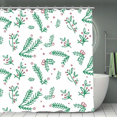 Minimalist Botanical Waterproof Shower Curtain, Polyester Bath Curtain with Privacy Protection, Durable & Machine Washable 70.8x70.8 Inch