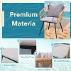 3 Piece Patio Bistro Set, Outdoor Wicker Apartment Balcony Furniture Sets, Rattan Table and Chairs Set of 2 for Porch Backyard Lawn Poolside Deck - 3 of 4