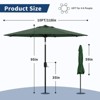 10FT Outdoor Patio Umbrella with 8 Sturdy Ribs, Table Umbrella with Push Button Tilt and Crank, UV Protection Waterproof (Blue) - 2 of 4
