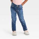 Toddler Embroidered Skinny Jeans - Cat & Jack™ Dark Blue