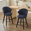 OUTSUPPLY 2 Pcs Wingback Swivel Bar Stools, Counter Height Adjustable Stools for Kitchen Island, Dining Room, Home Bar - 2 of 4