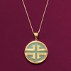 Ross-Simons Green Jadeite Jade "Longevity" Chinese Symbol Circle Pendant in 14kt Gold Size 1.50 - 4 of 4