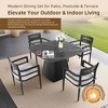 UNISOAR 5-Piece Outdoor Pedestal Dining Set, 1* Black Sintered StoneTop & 4 Chair, Rust-Free Aluminum, Weather-Resistant, for Patio or Deck - 3 of 4