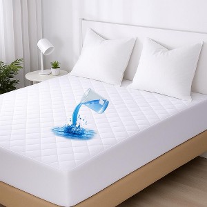 Quilted Waterproof Mattress Protector With 18" Deep Pocket All Around Elastic Mattress Cover - Cotton Passion - 1 of 4