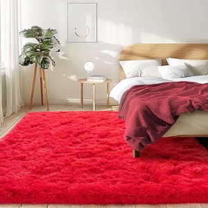 Area Rugs for Living Room Bedroom, Non-Slip Fluffy Soft Shag Carpet for Kids Home Dorm Decor - 1 of 4