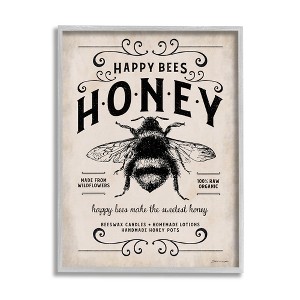 Stupell Industries Honey Bee Rustic Farm Textured Word Design Framed Giclee Art - 1 of 4