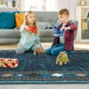 2x6 Runner Rugs for Hallway ¨C Washable Modern Geometric Rug with Border, Non-Slip Low Pile Carpet for Bedroom, Living Room & Laundry (Teal) - 3 of 4