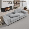 85" Modern 3-Seater Sofa, Adjustable Armrests, Plush Chenille Upholstery, Deep Seat & Button Tufted Back. For Living Room, Bedroom. Easy Assembly. - 2 of 4