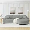 TiramisuBest Corduroy Tufted Upholstered Sleeper Sectional Sofa,Gray - 2 of 4